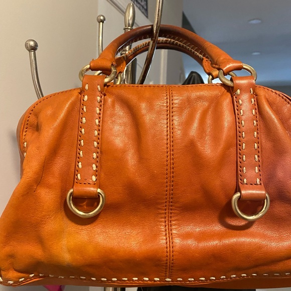 ANTONIO MELANI BURNT IRANGE LEATHER HAND BAG - Picture 2 of 7